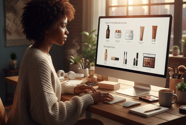 Young woman shopping online